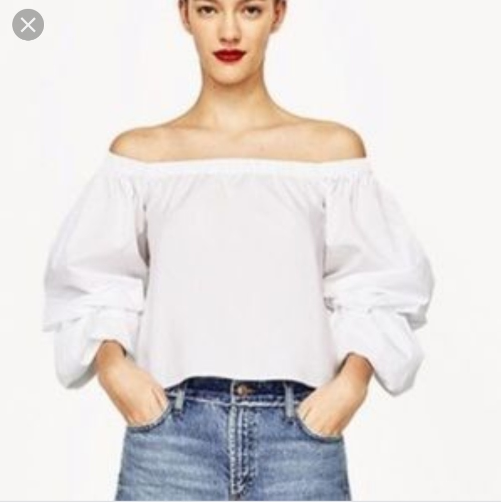 Zara Off Shoulder White Blouse